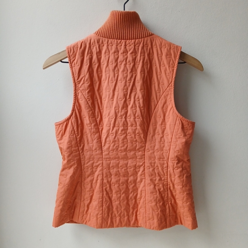 Salvatore Ferragamo Quilted Vest Peach Orange Women's 6 - Picture 4 of 8